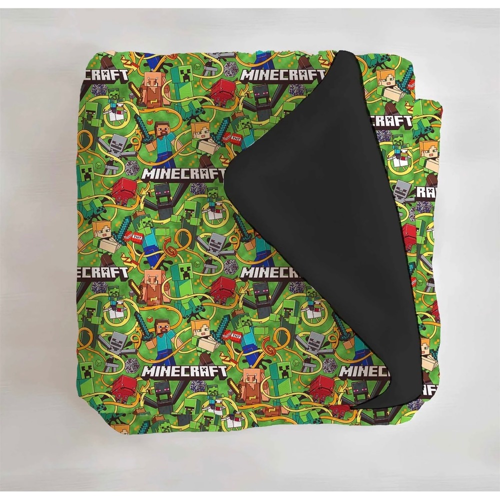 NWT Minecraft Bamboo Blanket Minky Back 40 by 40 Toddler Bamboo Blanket